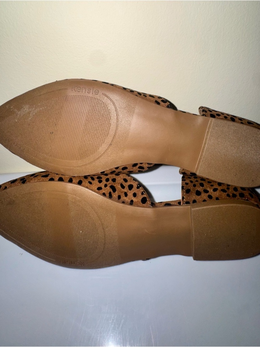 NWT Kensie Leopard Print Pointed D'Orsay Flats Brown/Black - Picture 8 of 10